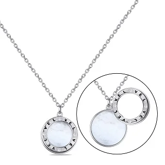 Кольє зі срібла з перламутром і фіанітами (арт. 7507/1294п)