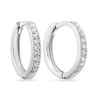 Фото Золотые серьги в форме колец с фианитами (арт. 110272б)