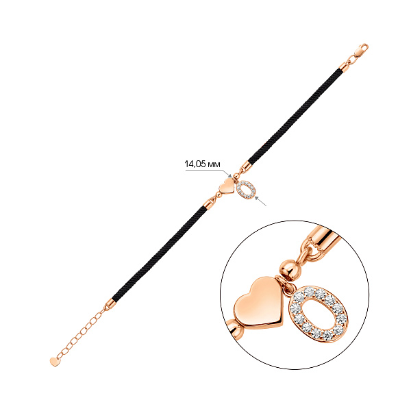 Браслет на нити с золотыми вставками (арт. 340134ч) – изображение 4