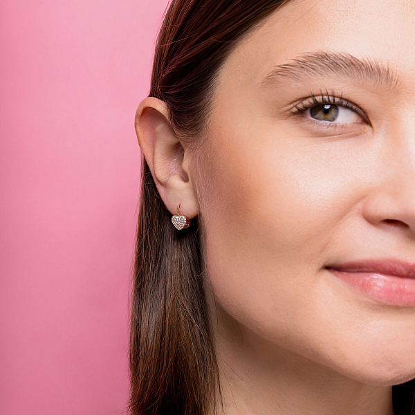 Детские золотые серьги с фианитами (арт. 2109117101) – изображение 3