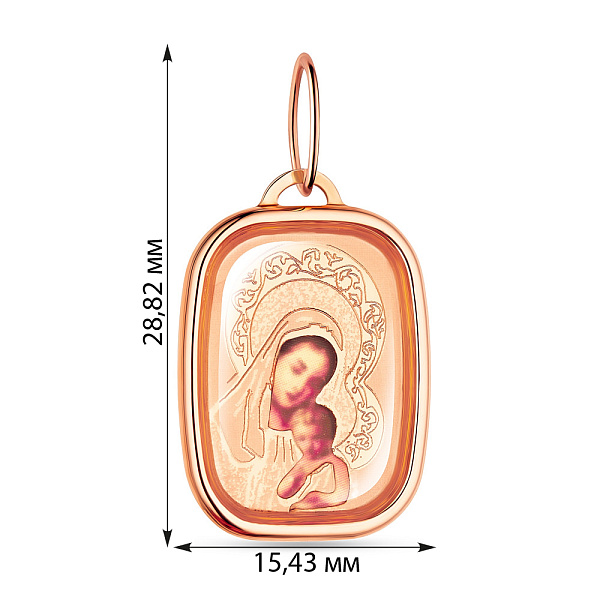 Золотая ладанка Дева Мария с младенцем (арт. 420906) – изображение 2