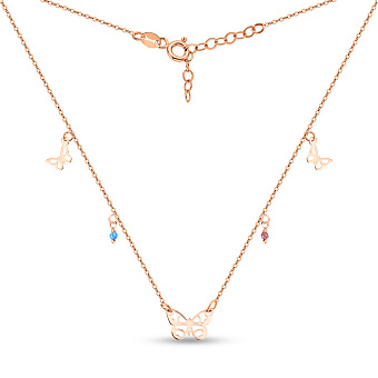 Золоте кольє Метелики з фіанітами (арт. 352819сф)