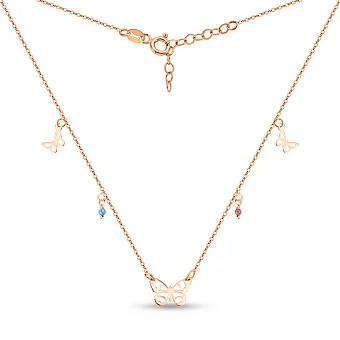 Золоте кольє Метелики з фіанітами (арт. 352819сф)