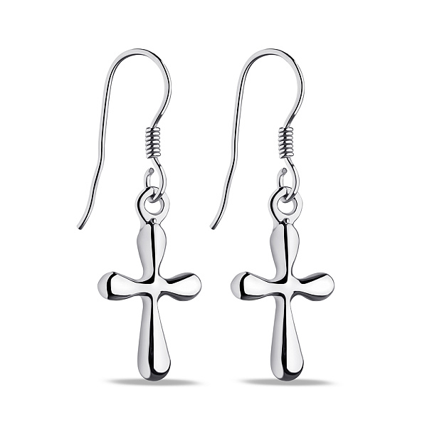 Серебряные сережки Крестики (арт. 7502/9620) – изображение 1