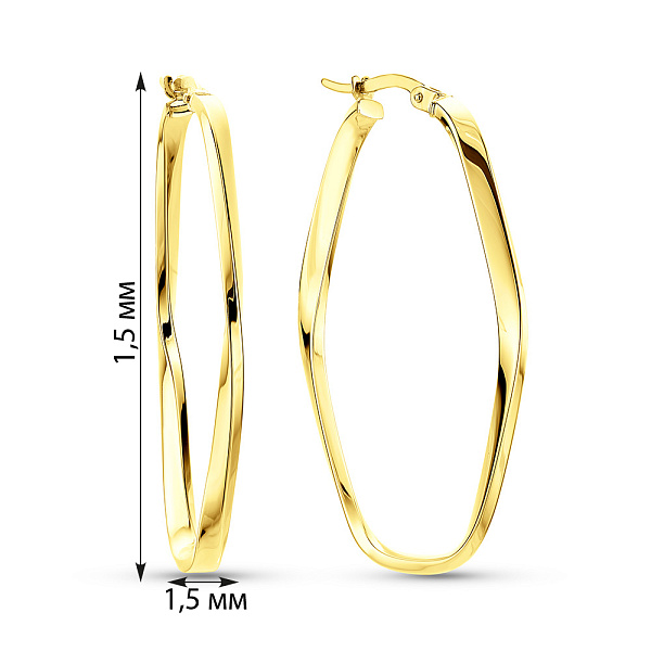 Серьги-кольца из желтого золота (арт. 109672/40ж) – изображение 2