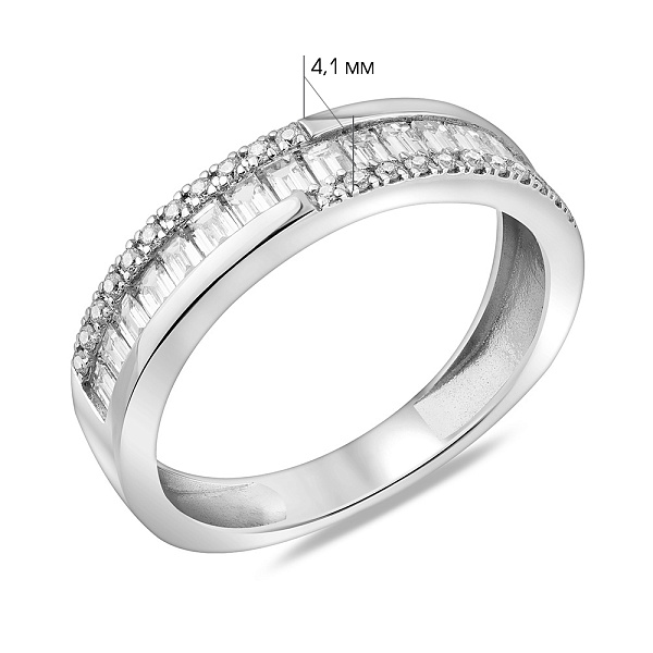 Золотое кольцо с дорожкой из бриллиантов (арт. К011605030б) – изображение 4