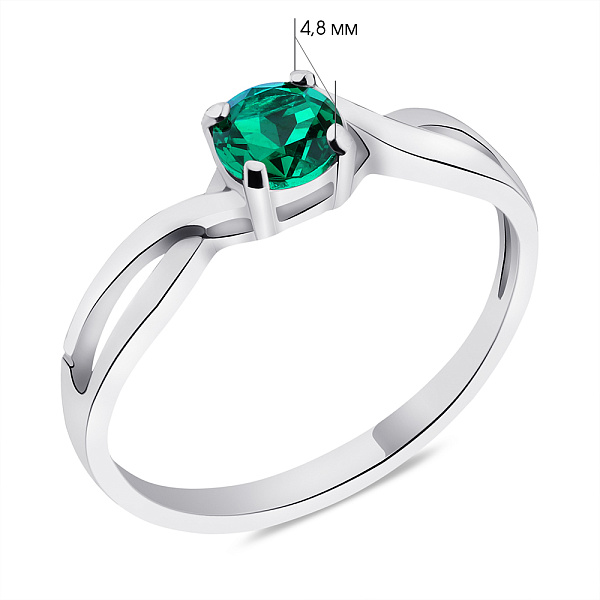 Серебряное кольцо с изумрудом (арт. 7501/390Измкп) – изображение 2