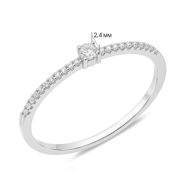 Серебряное кольцо с дорожкой из фианитов (арт. 7501/8115) – изображение 2