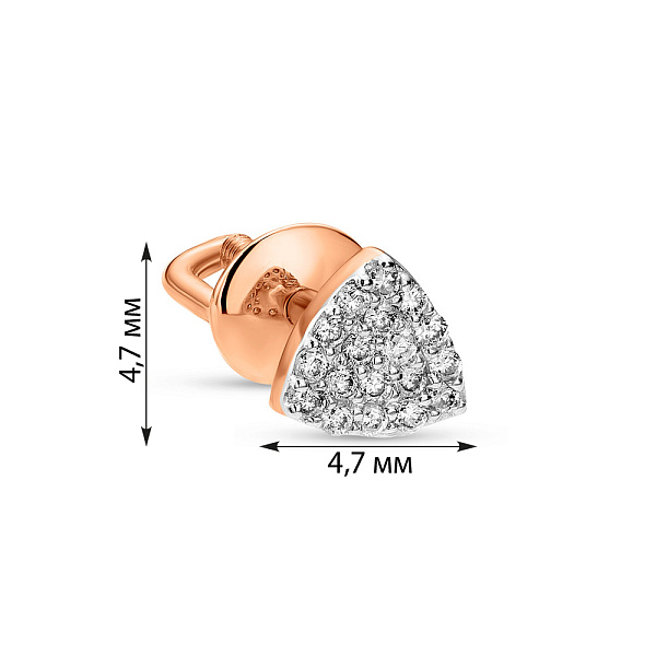 Золота cережка в одне вухо з діамантами (арт. 2600469201Я) – зображення 2
