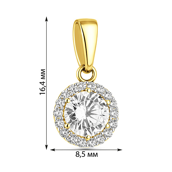 Подвеска из желтого золота с фианитами (арт. 440422ж) – изображение 2