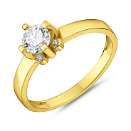 Каблучка з жовтого золота з фіанітами (арт. 140639ж)