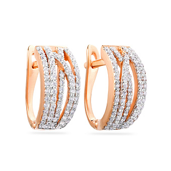 Фото Золоті сережки з фіанітами Синергія (арт. 110188)