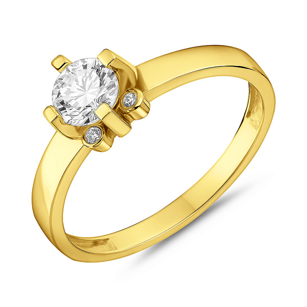 Каблучка з жовтого золота з фіанітами (арт. 140639ж) – зображення 1