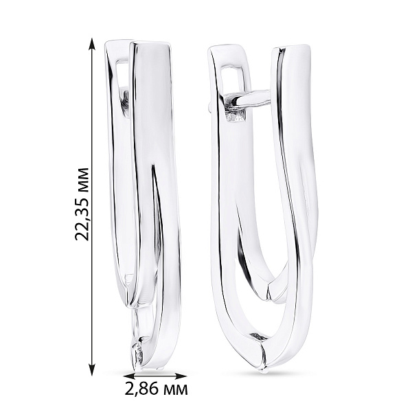 Серебряные серьги без камней (арт. 7502/3672) – изображение 2