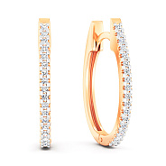 Золотые сережки с дорожкой из фианитов (арт. 1101106)