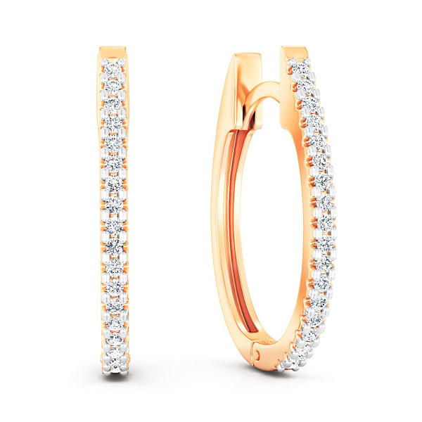 Золотые сережки с дорожкой из фианитов (арт. 1101106) – изображение 1