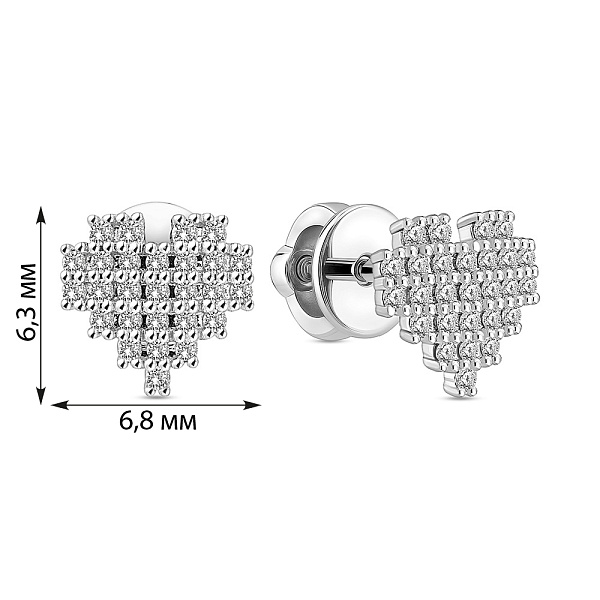 Сережки з білого золота з розсипом з діамантів (арт. Т011689015б) – зображення 4