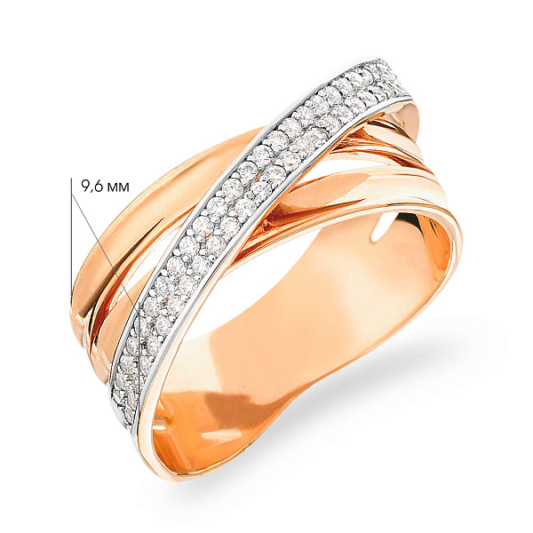 Золотое кольцо Синергия с фианитами (арт. 140600) – изображение 2