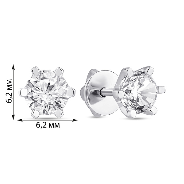 Серебряные серьги с фианитами (арт. 7918/2967) – изображение 2