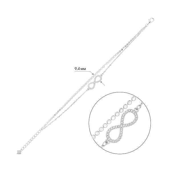 Двойной серебряный браслет Бесконечность (арт. 7509/5230) – изображение 2