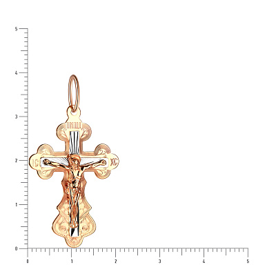 Золотой нательный крестик с распятием  (арт. 521501р)