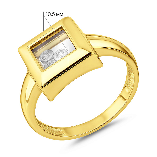 Золотое кольцо с фианитами (арт. 150855ж) – изображение 2