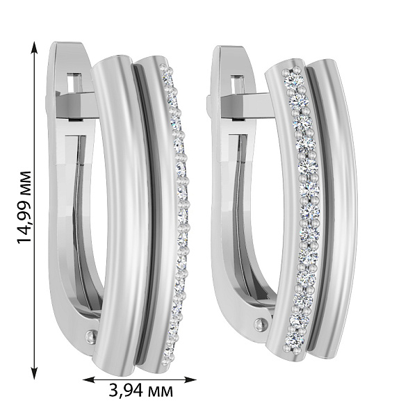Золоті сережки з фіанітами (арт. 111017б) – зображення 2