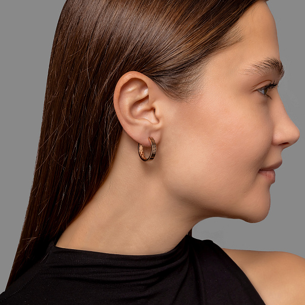 Сережки-кільця з червоного золота Олімпія з емаллю (арт. 1092132еч) – зображення 4