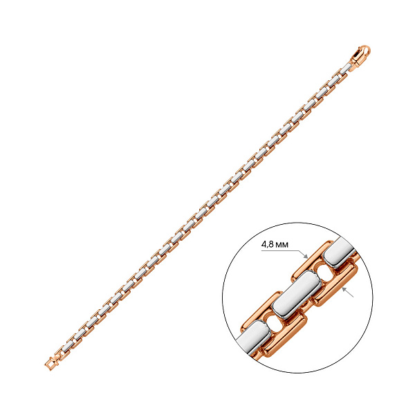 Браслет з червоного золота з родіюванням (арт. 3261072р) – зображення 2