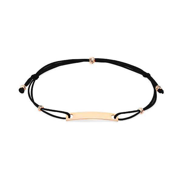 Браслет на нитці з золотою пластиною (арт. 340007ч) – зображення 1