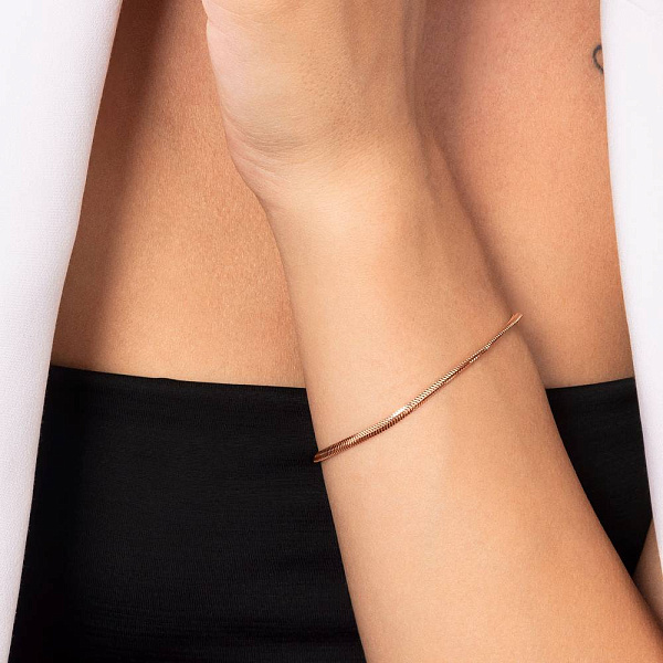 Золотой цепочный  браслет на руку плетения Снейк (арт. 314202п) – изображение 3