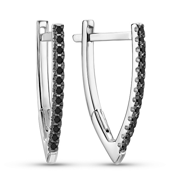 Сережки з білого золота з діамантами (арт. С011191015бч) – зображення 4