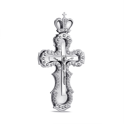 Срібний хрестик з фіанітами (арт. 7504/2-0026.0.2)