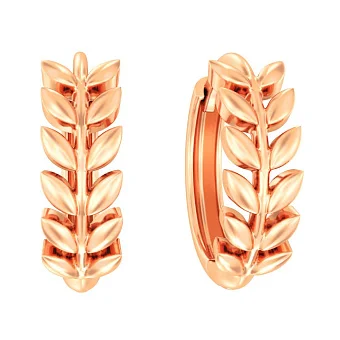 Серьги-кольца "Колосок" из красного золота (арт. 110701)