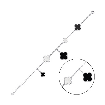 Фото Серебряный браслет с подвеской (арт. 7509/5193оп)