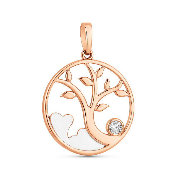 Подвеска из красного золота с фианитом (арт. 440584) – изображение 1