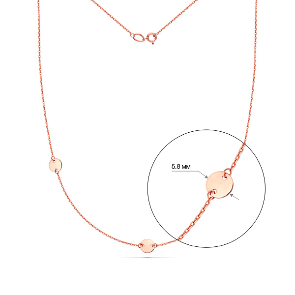 Кольє "Монети" з червоного золота (арт. 351453/6) – зображення 3