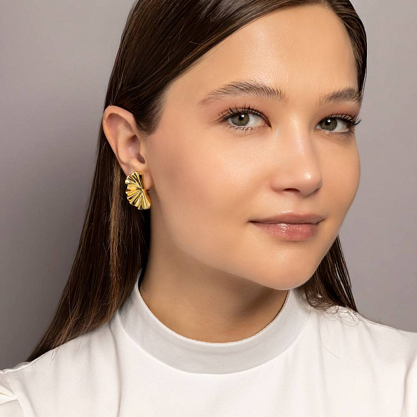 Золотые массивные сережки Francelli (арт. 1091855ж) – изображение 4