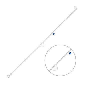 Фото Браслет «Сердце» из серебра с альпинитом (арт. 7509/2313ас)