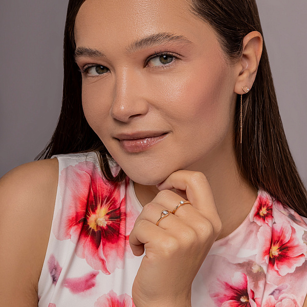 Кольцо из красного золота с бриллиантом (арт. 1107466201) – изображение 4