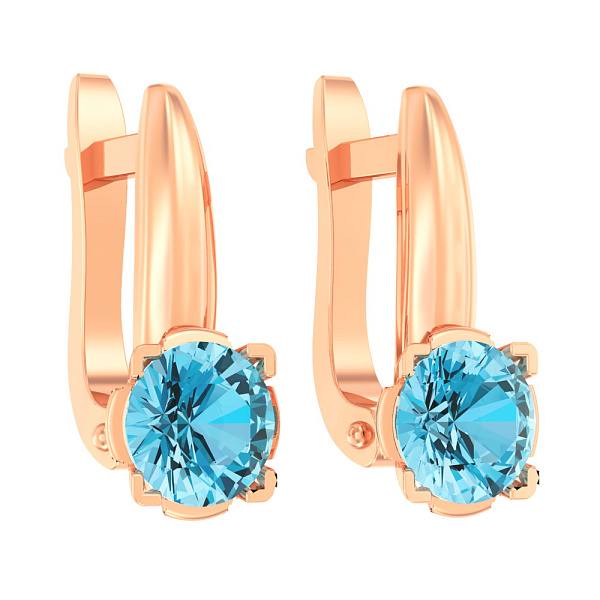 Дитячі золоті сережки з блакитним фіанітом (арт. 110504г) – зображення 1