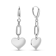 Сережки з білого золота Сердечка (арт. 1091581б)