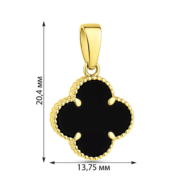 Кулон з жовтого золота з оніксом (арт. 441439/12жо) – зображення 2