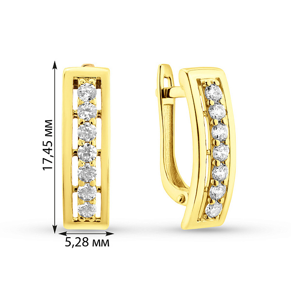 Золотые серьги с фианитами (арт. 111037ж) – изображение 2