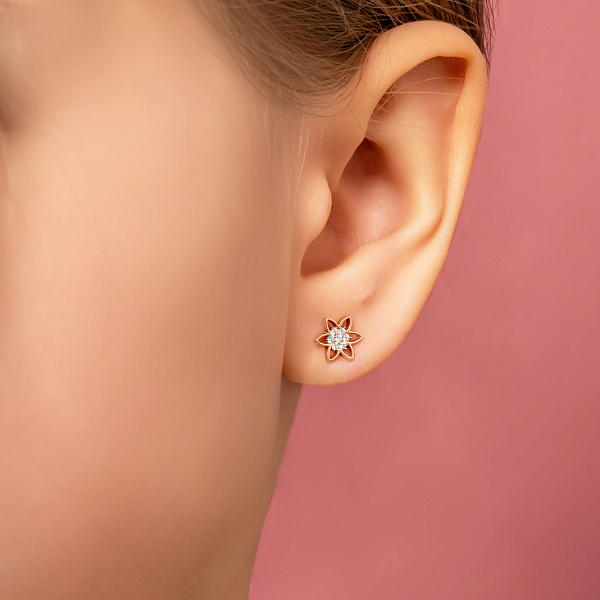 Пусети золоті з фіанітами  (арт. 110549) – зображення 2