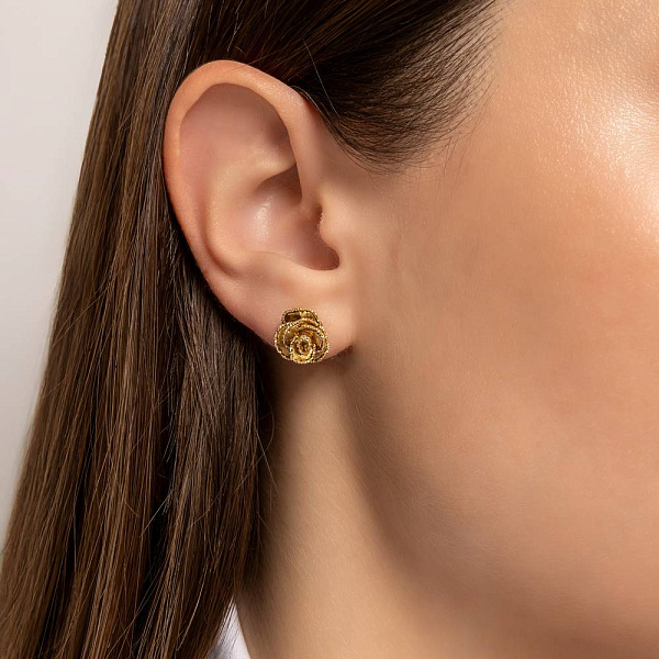 Золотые серьги пусеты Francelli (арт. 105501ж) – изображение 2