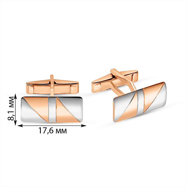 Золоті запонки без каменів (арт. 210074р) – зображення 2