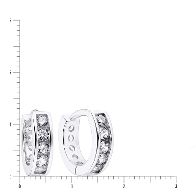 Срібні сережки кільця з фіанітами (арт. 7502/3610)