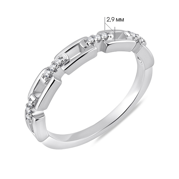 Серебряное кольцо с белыми фианитами (арт. 7501/7076) – изображение 2