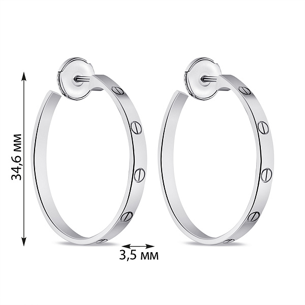 Серьги-пусеты из серебра без камней (арт. 7518/6667/35) – изображение 2